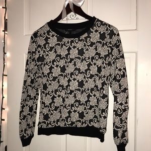 F21 vintage styled floral sweater